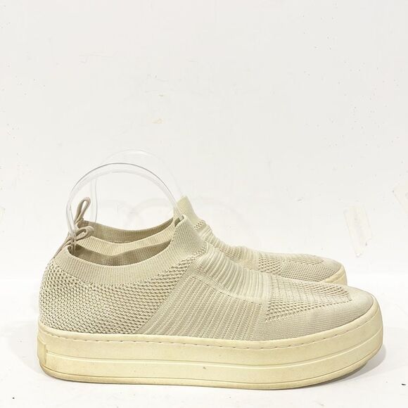 J/Slides Hilo Knit Slip On Platform‎ Sneakers Women’s Sz 8.5 Beige - Picture 6 of 13